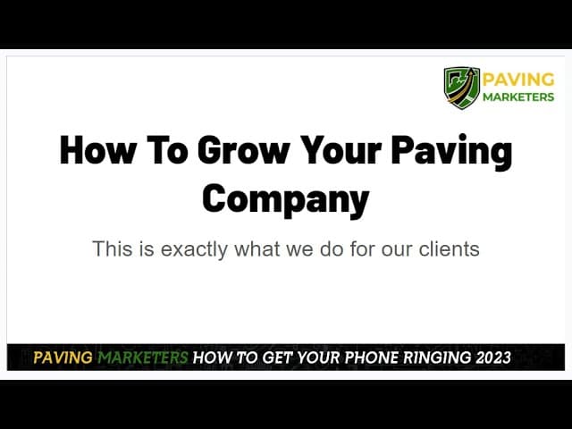How To Grow Your Paving Company